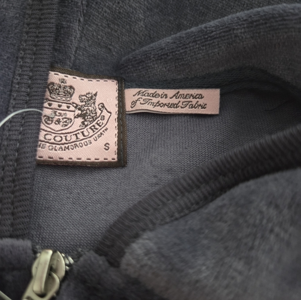 NWT Juicy Couture Blue /gray Hoodie Velourtrackpants Sz.S - Picture 6 of 13